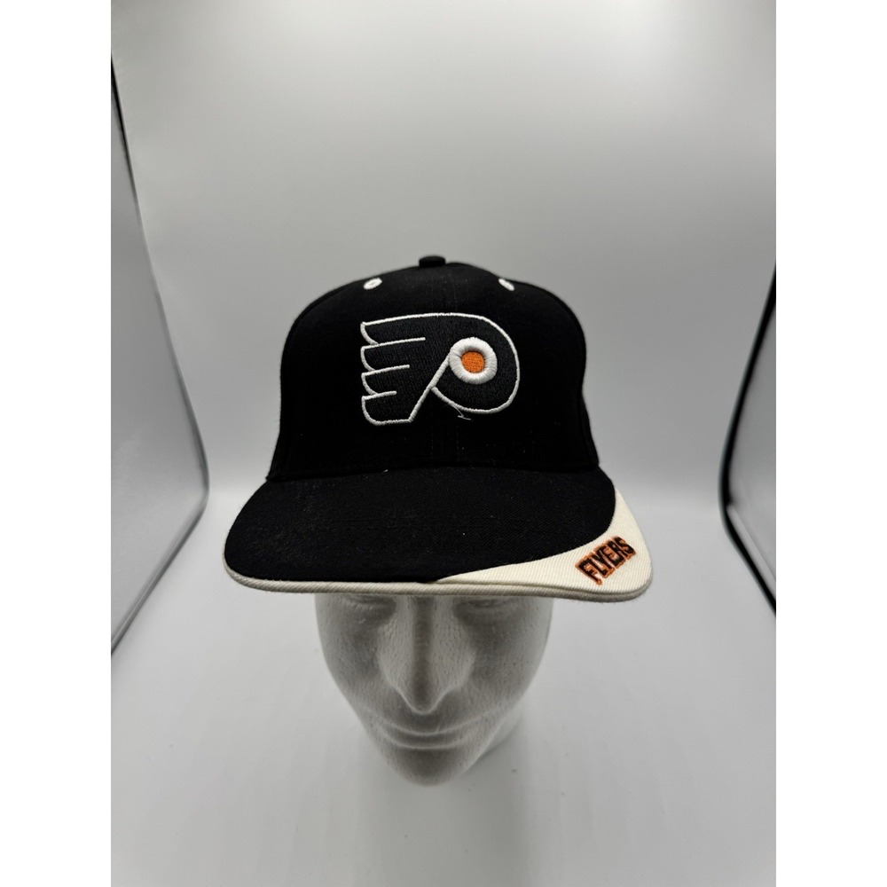 NWT Vintage Philadelphia Flyers Hat Black White Wool Acrylic Deadstock Flaw *